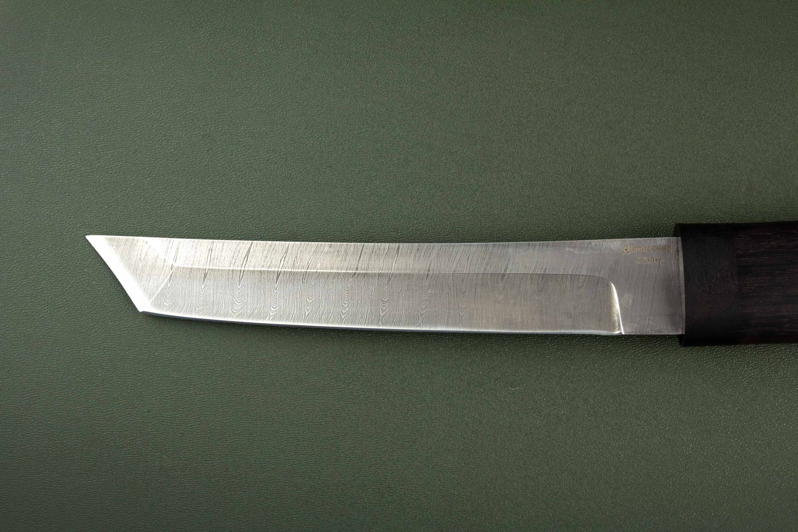 Нож Танто дамасская сталь, черный граб.