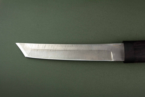 Нож Танто дамасская сталь, черный граб.