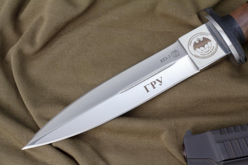 Нож КО-1 Дерево/Кожа с символикой ГРУ Кизляр Нож КО-1 Дерево/Кожа с символикой ГРУ Кизляр