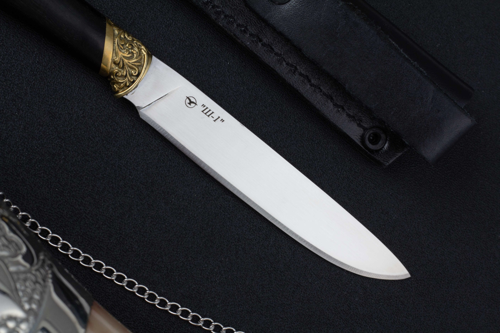 Нож Ш-1 65х13 латунь граб Беркут Кизляр