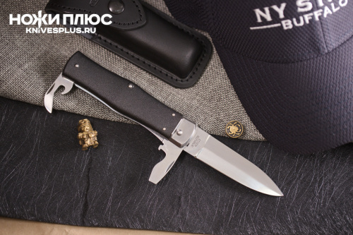 Автоматический нож Predator 440C черный с открывалкой Mikov