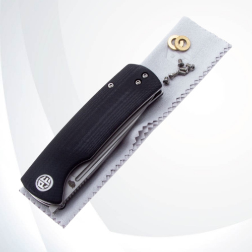 Складной нож Petrified Fish Beluga Mini сталь 14C28N, рукоять Black G10