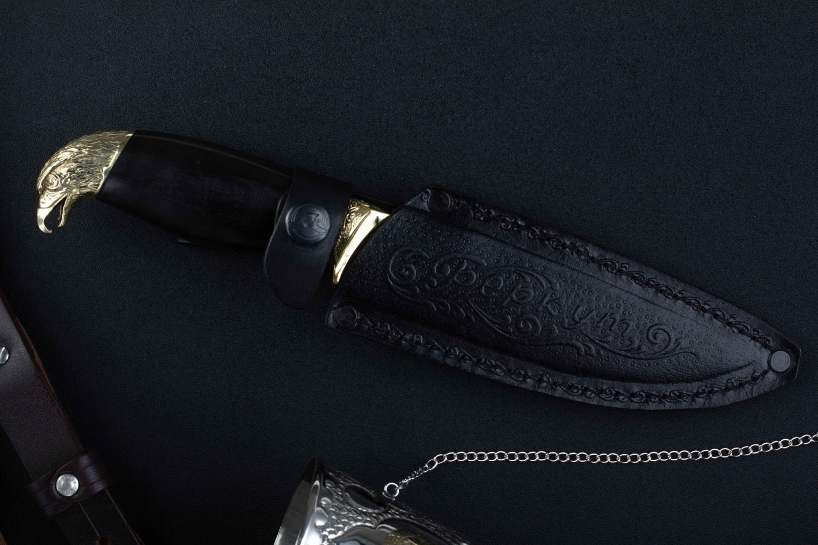 Нож Беркут - Х12МФ латунь Беркут Кизляр