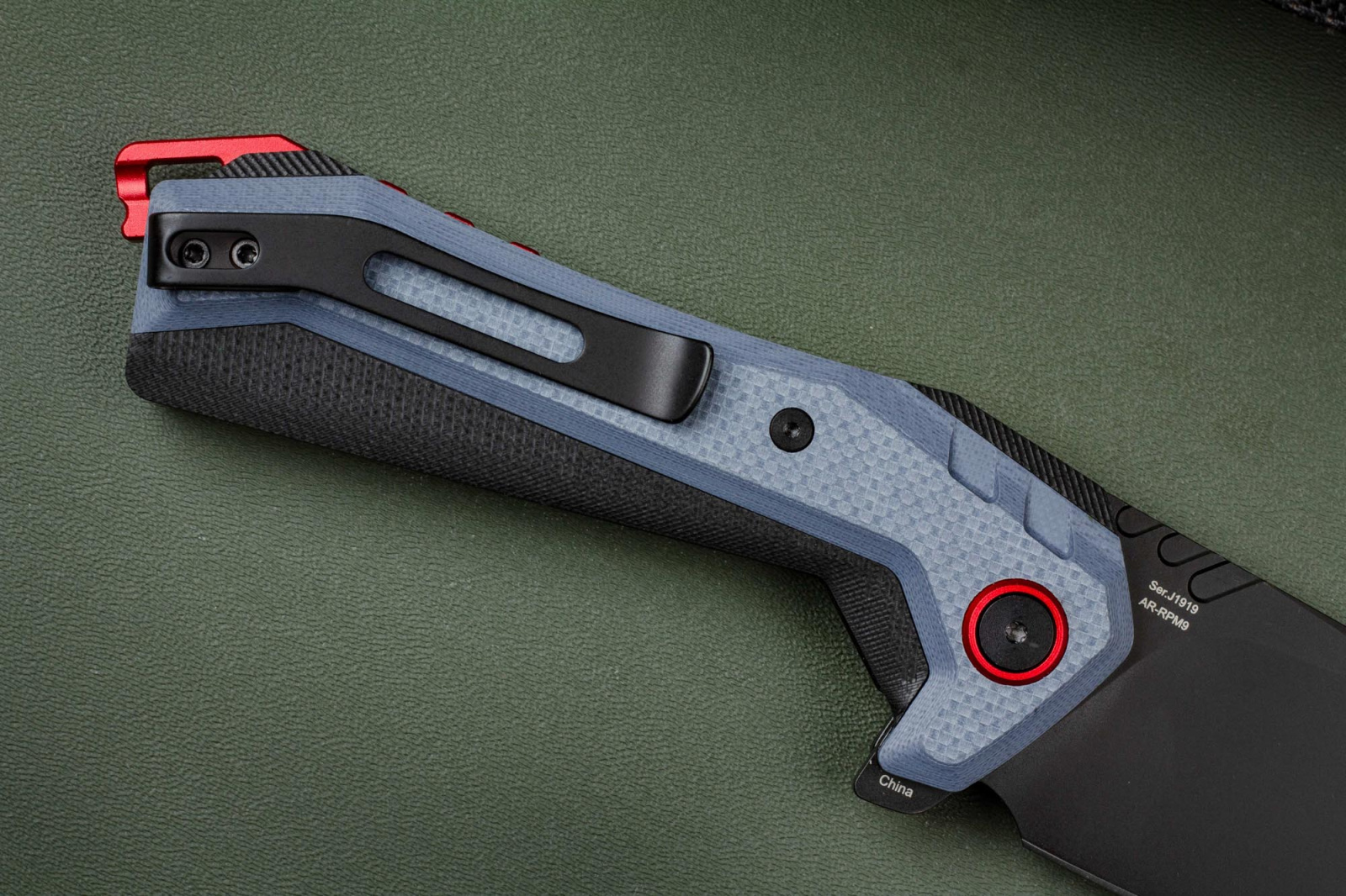 Складной нож CJRB Tigris PVD сталь AR-RPM9, рукоять Black/Grey G10