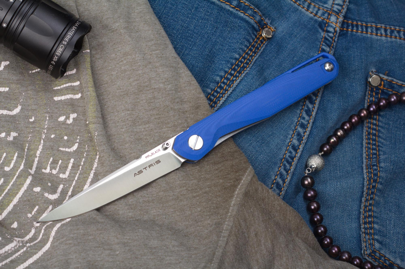 Нож складной astris G10 blue автограф