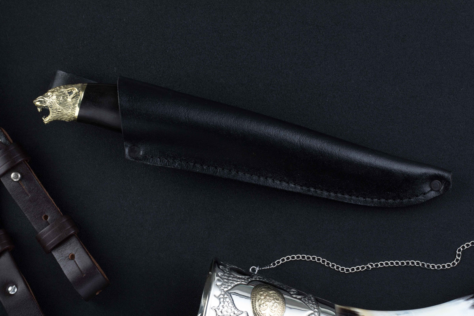 Нож Пантера Х12 граб/латунь Беркут Кизляр