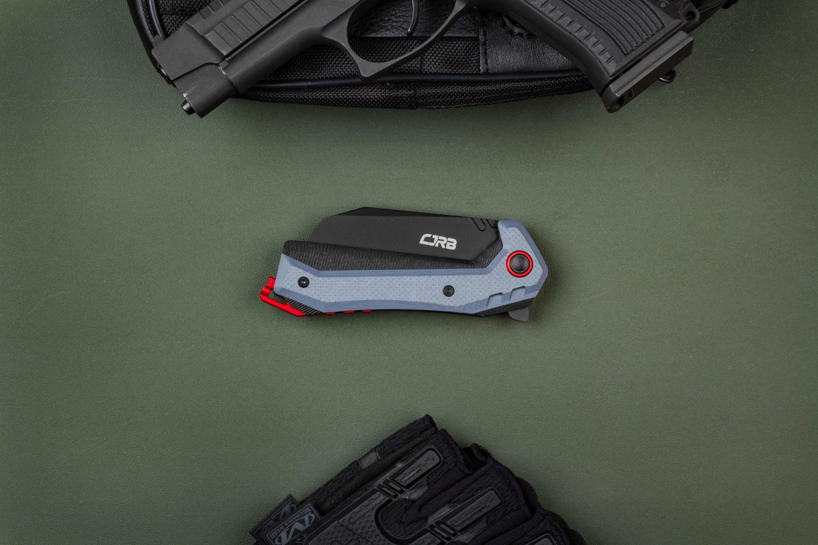 Складной нож CJRB Tigris PVD сталь AR-RPM9, рукоять Black/Grey G10
