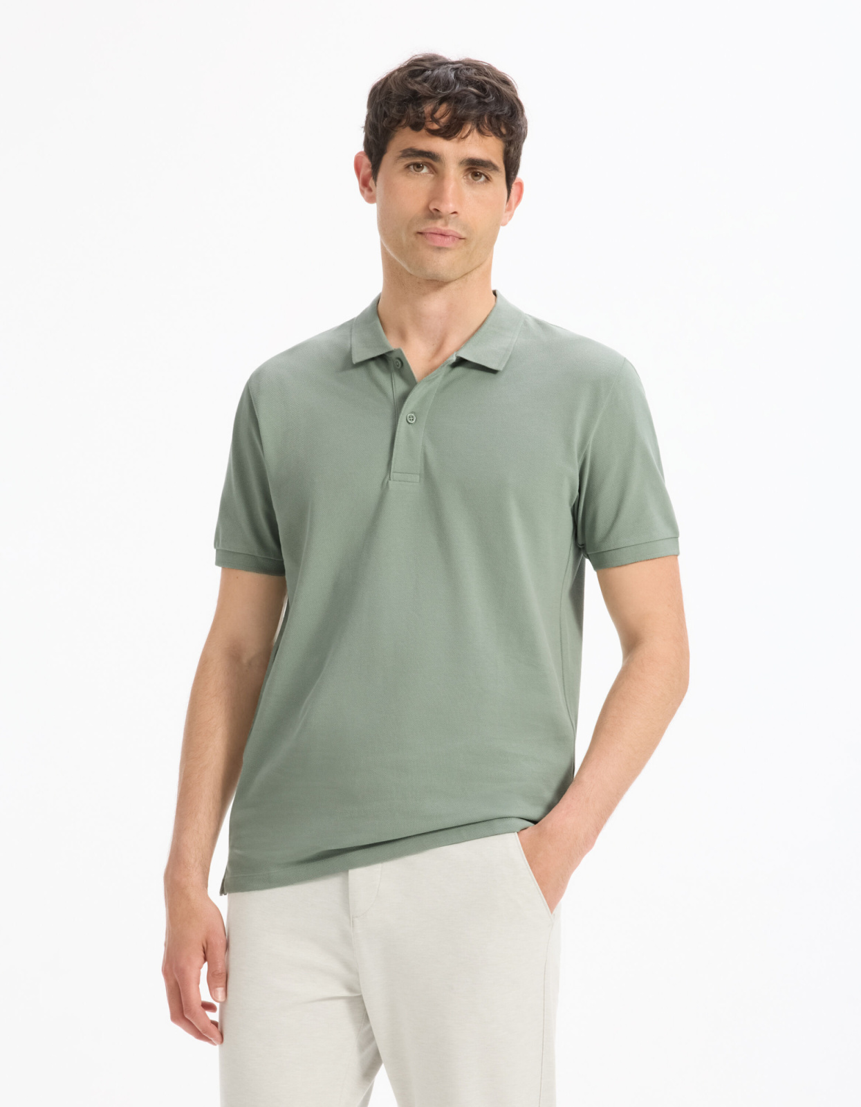 Рубашка-поло из хлопка с пике Celio