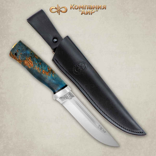 Нож Бекас АиР (стабилизированная карельская береза, лазурная)