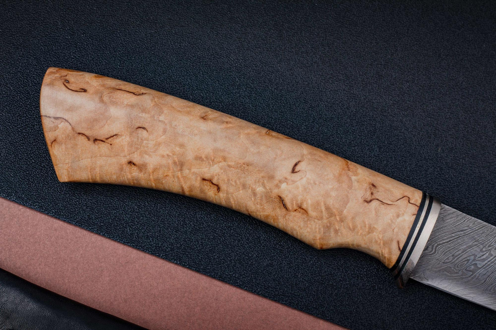 Нож Филейный дамаск карельская береза Марушина