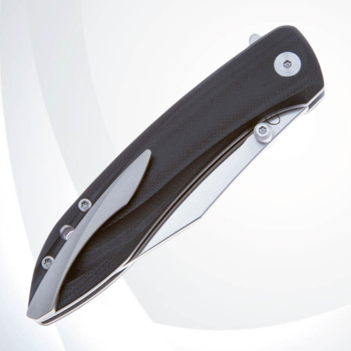 Складной нож Petrified Fish Grow satin сталь K110, рукоять Black G10