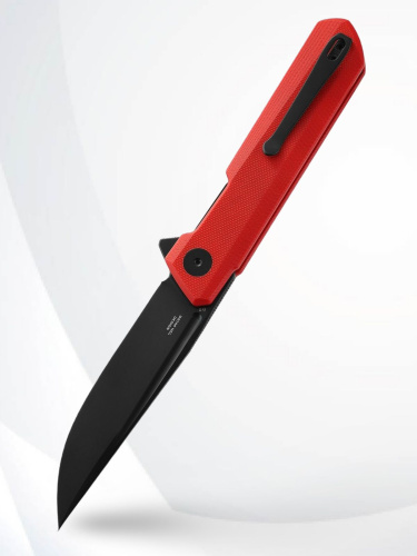 Нож Bestechman Dundee black titanized сталь D2, рукоять Red G10