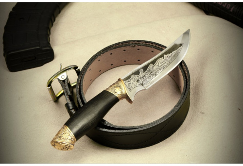 Нож Рысь латунь/65Х13 Беркут Кизляр