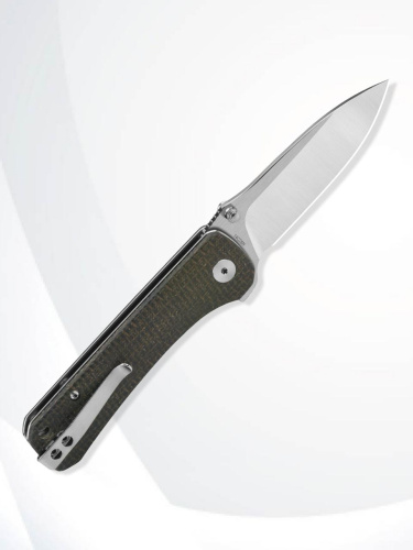 Нож QSP Hawk Satin сталь 14C28N, рукоять Rough Micarta Dark Brown