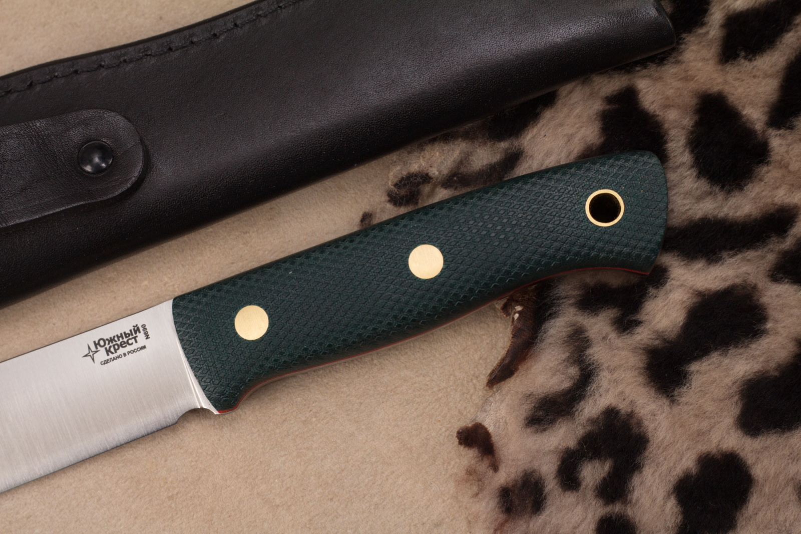 Нож FOX N690 изумруд конвекс Южный Крест