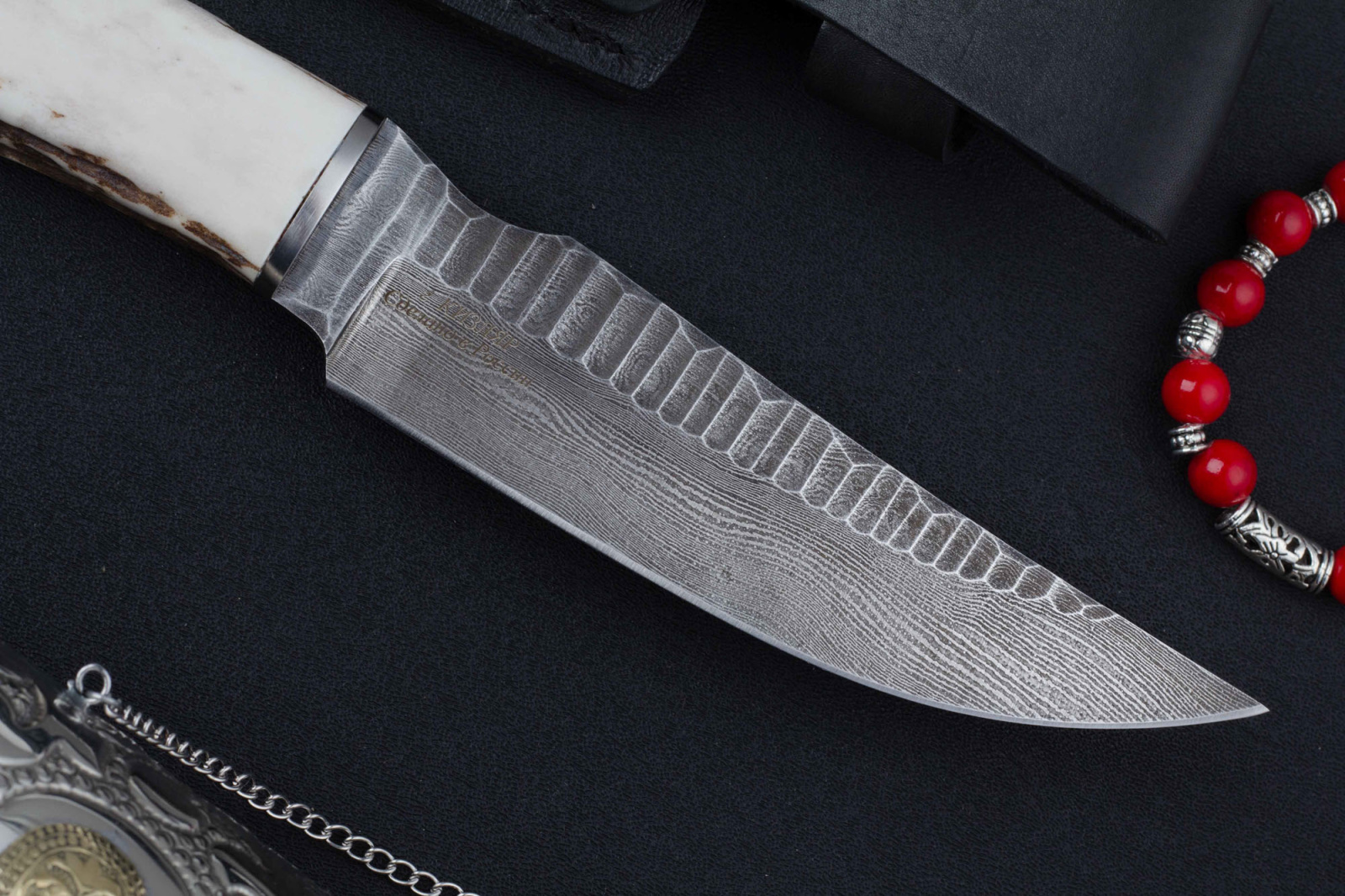 Нож Тарантул дамаск рог Беркут