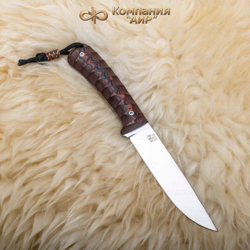 Нож Лиса ЦМ (G10, клиновая срезка, паракорд, медная бусина, "каменный век