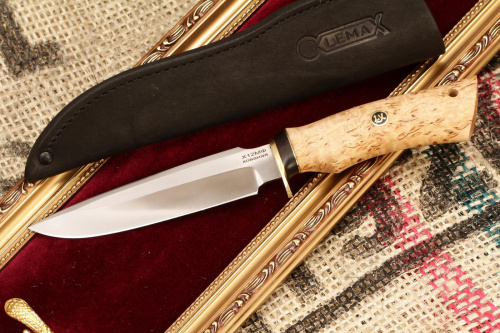 Нож Чибис (дамаск, карельская берёза)