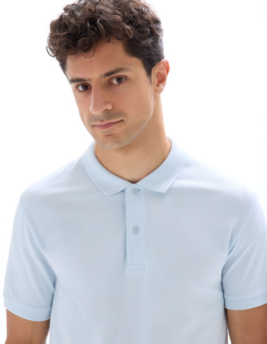 Рубашка-поло с пике Light Blue Celio