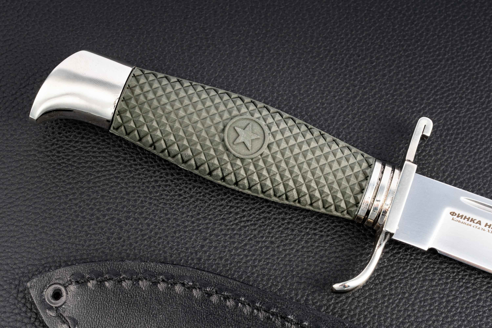 Нож Финка НКВД Х12мф эластрон зеленый Андреев