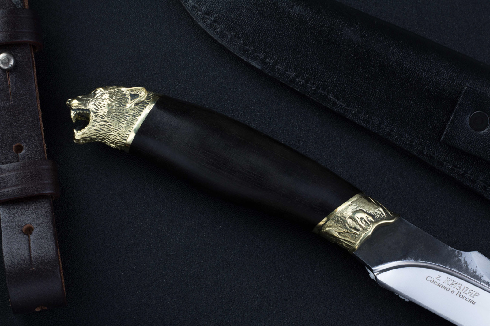 Нож Пантера Х12 граб/латунь Беркут Кизляр