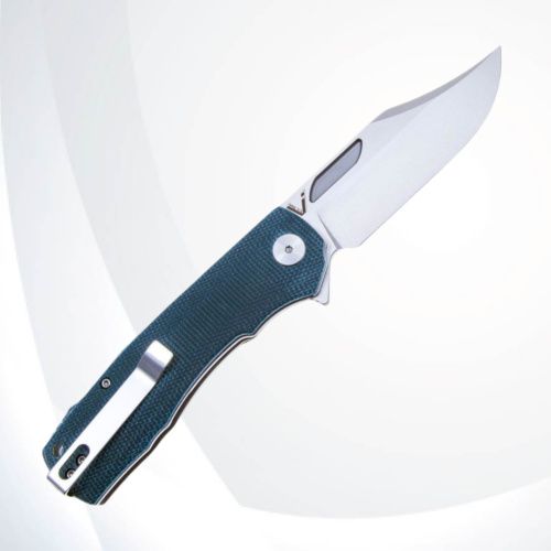 Складной нож Petrified Fish Victor Satin сталь K110, рукоять Blue Micarta