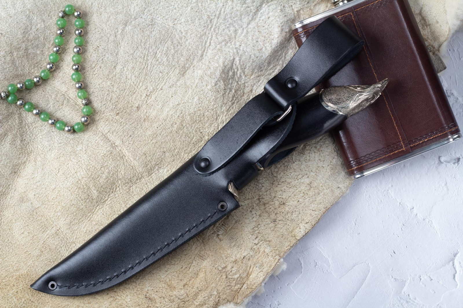 Нож Каспий Сталь D2 Мельхиор