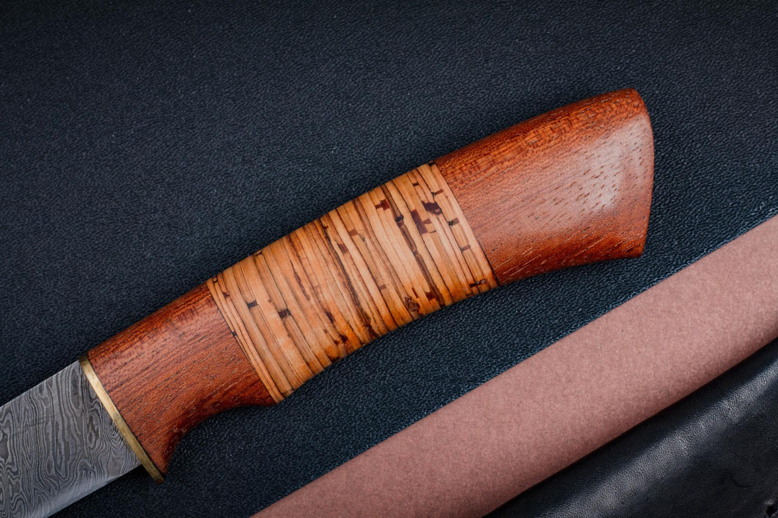 Нож Филейный дамаск/береста Марушина