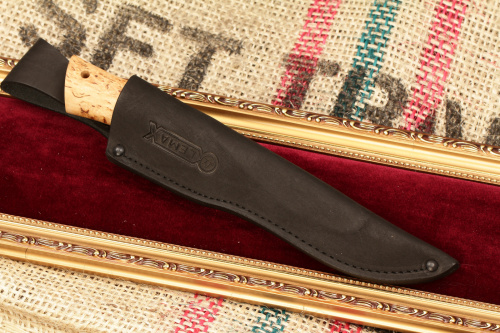 Нож Чибис (дамаск, карельская берёза)