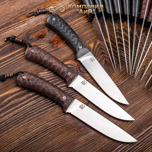 Нож Лиса ЦМ (G10, клиновая срезка, паракорд, медная бусина, "каменный век