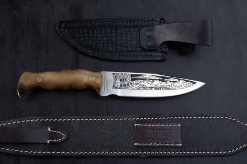 Нож Варан 65х13 орех клепанный Беркут Кизляр