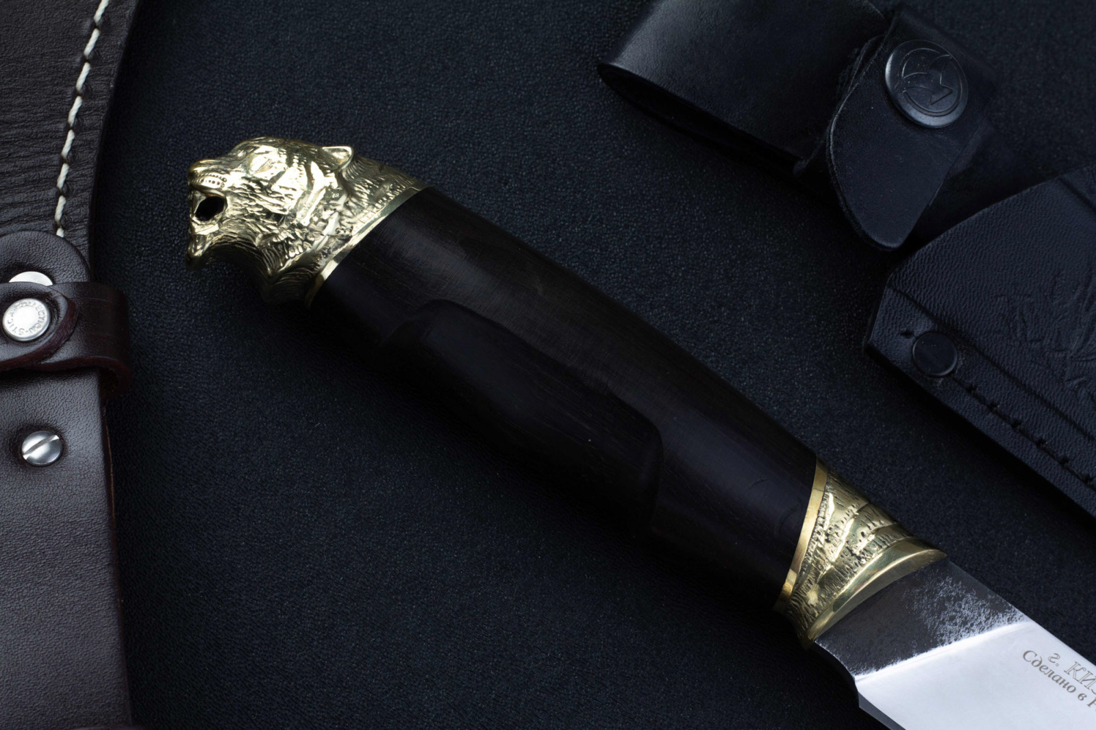 Нож Охота - Х12МФ латунь Беркут Кизляр