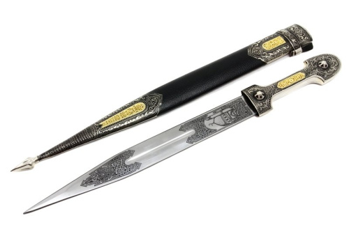Кинжал сувенирный модель № 5 кожа/мельхиор Беркут Кизляр