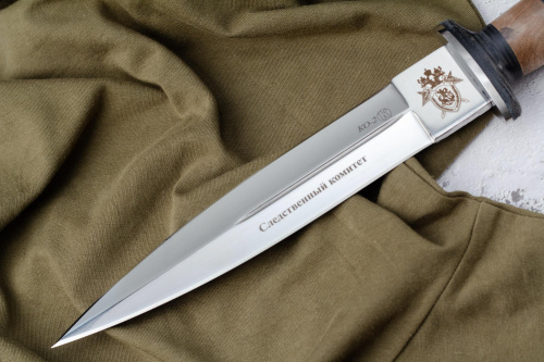 Нож КО-2 Дерево/Кожа  с символикой Следственный комитет Нож КО-2 Дерево/Кожа  с символикой Следственный комитет