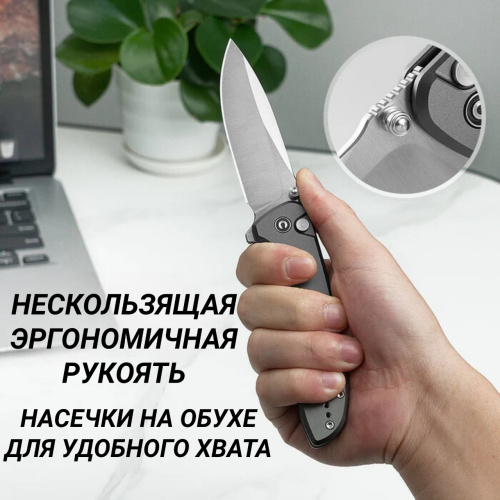 Складной нож CIVIVI Hyperpulse satin сталь 14C28N, рукоять Gray Aluminum