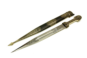 Кинжал сувенирный модель № 8 кожа/мельхиор Поиск Кизляр