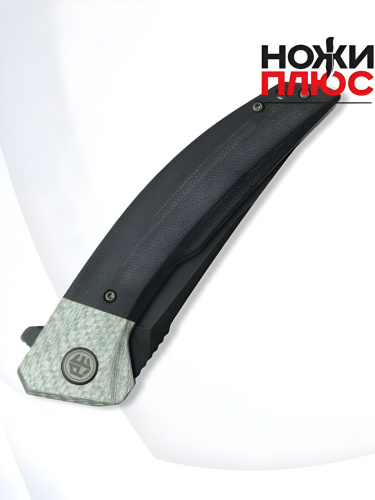 Складной нож Petrified Fish Deepsea Blackwash сталь K110, рукоять White Carbon Fiber/G-10