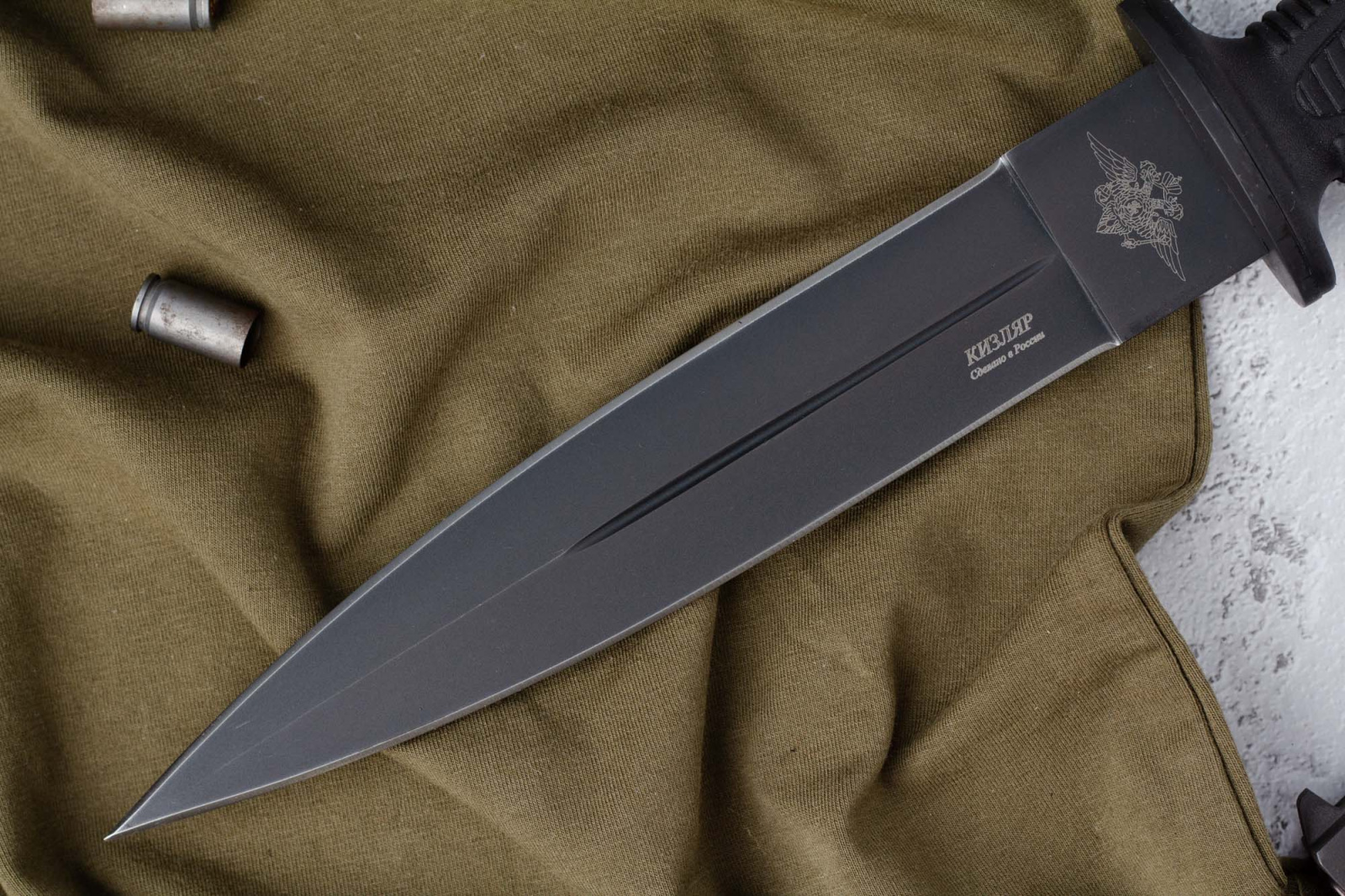 Нож КО-2 Черный Эластрон с символикой МВД Нож КО-2 Черный Эластрон с символикой МВД