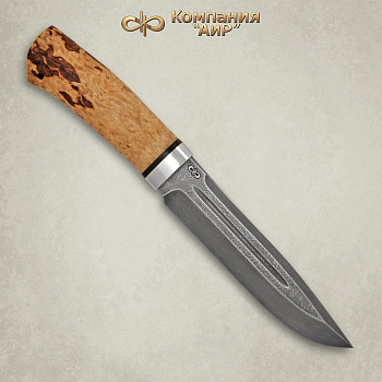 Нож Селигер АиР (карельская береза) дамасская сталь ZDI-1016