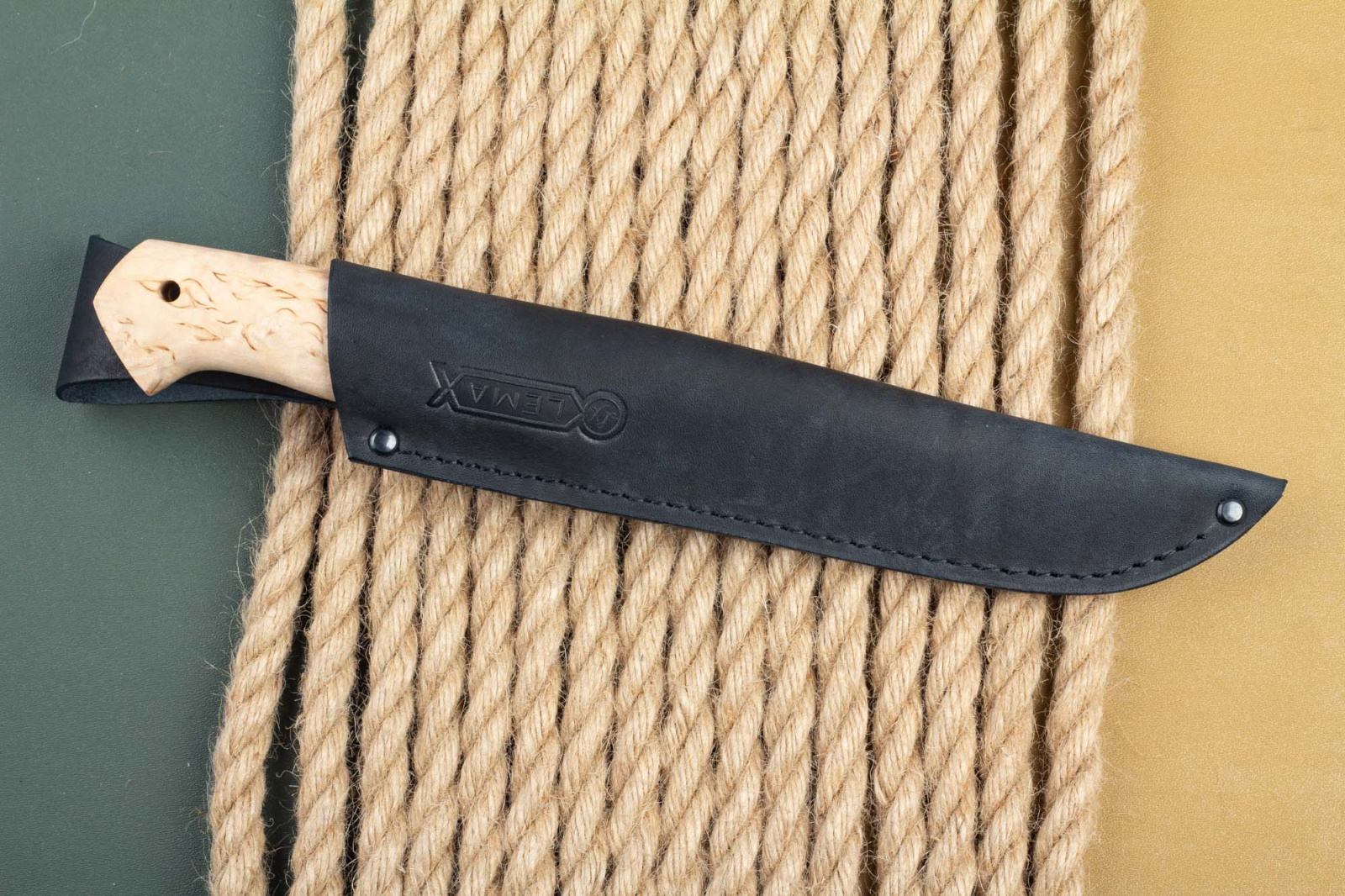 Нож Хищник (дамаск, карельская берёза) Lemax