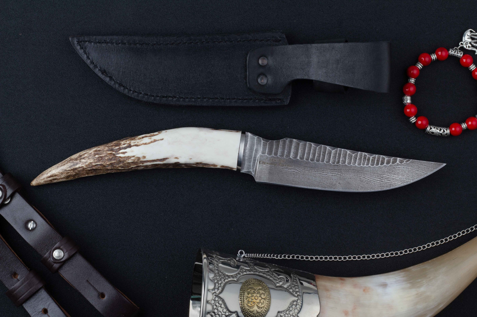 Нож Тарантул дамаск рог Беркут