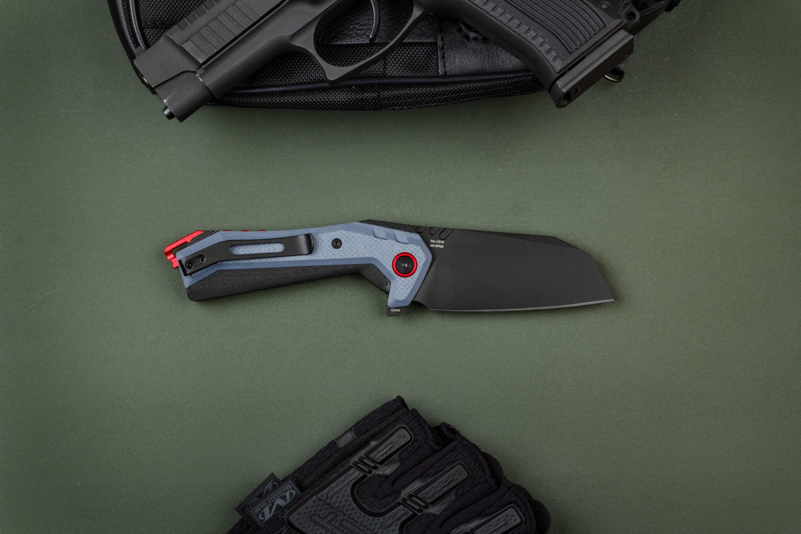 Складной нож CJRB Tigris PVD сталь AR-RPM9, рукоять Black/Grey G10