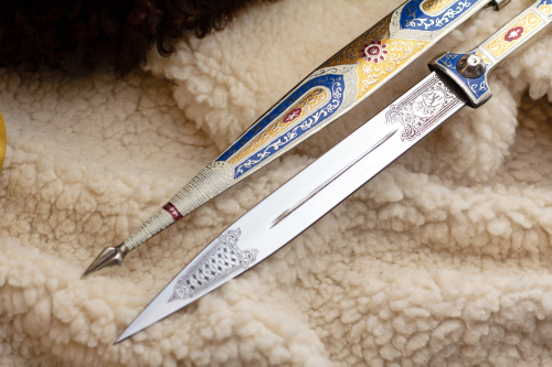 Кинжал джигит мельхиор крашенный