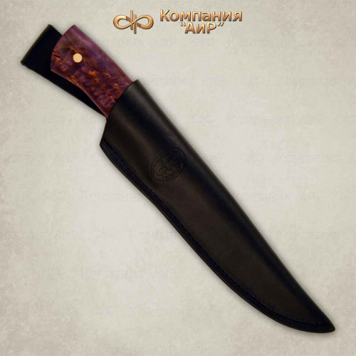 Нож Бекас АиР ЦМ (стабилизированная карельская береза фиолетовая, stonewash)