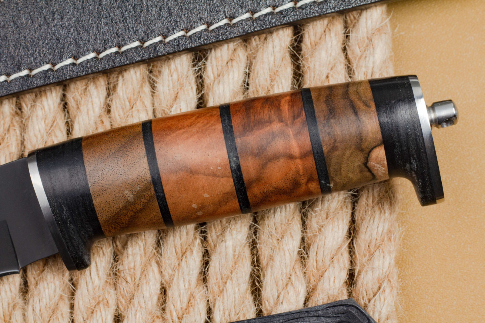 Нож Ш-5 Черный/Дерево/Кожа