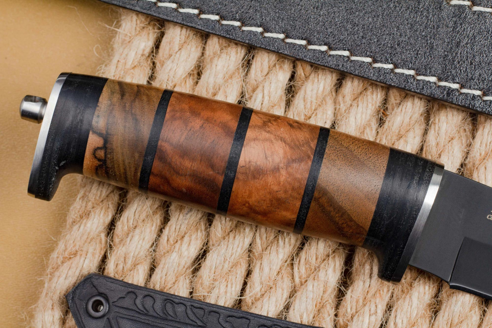 Нож Ш-5 Черный/Дерево/Кожа