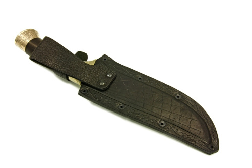 Нож Скорпион - граб/мельхиор Беркут Кизляр