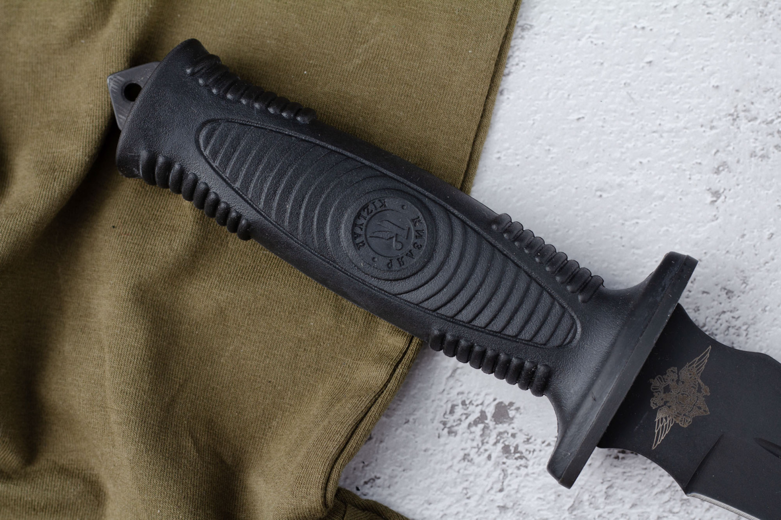 Нож Сталкер Черный с символикой МВД