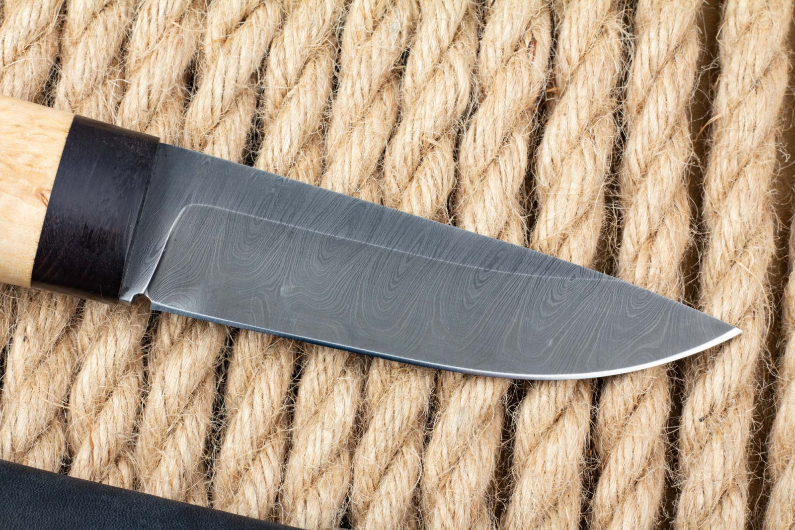 Нож Засапожный (дамаск, карельская берёза) Lemax