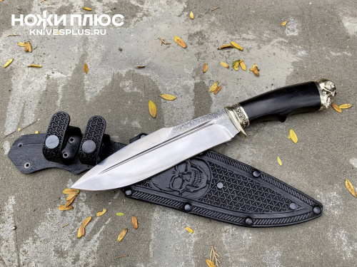 Нож Спецназ Х12МФ мельхиор граб резные ножны Кизляр Андреев д.В,